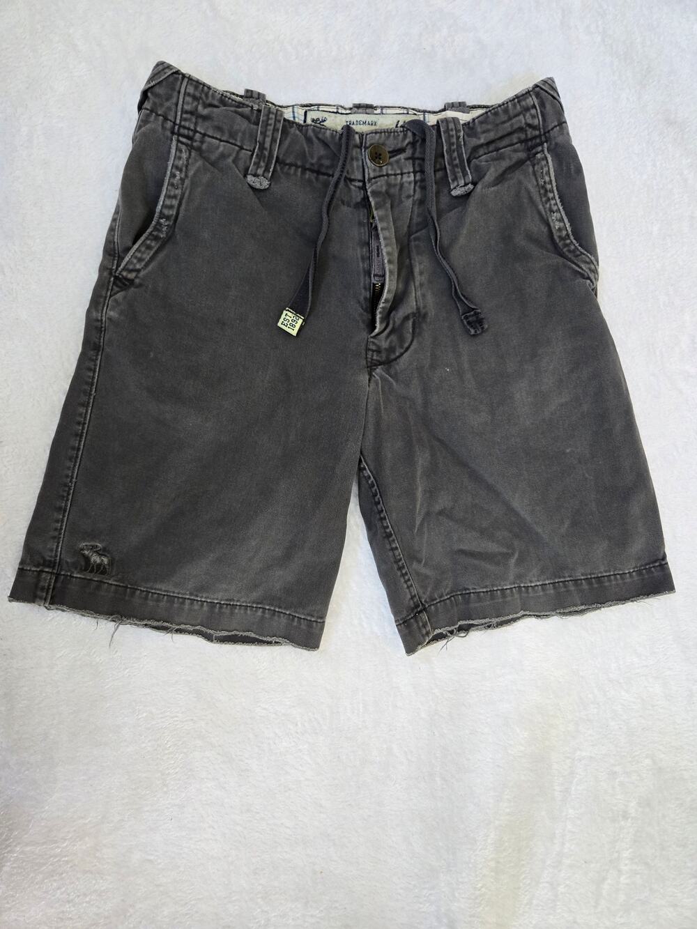 Abercrombie Fitch Kids Denim Shorts Boys 12 Gray Drawstring Casual Jean